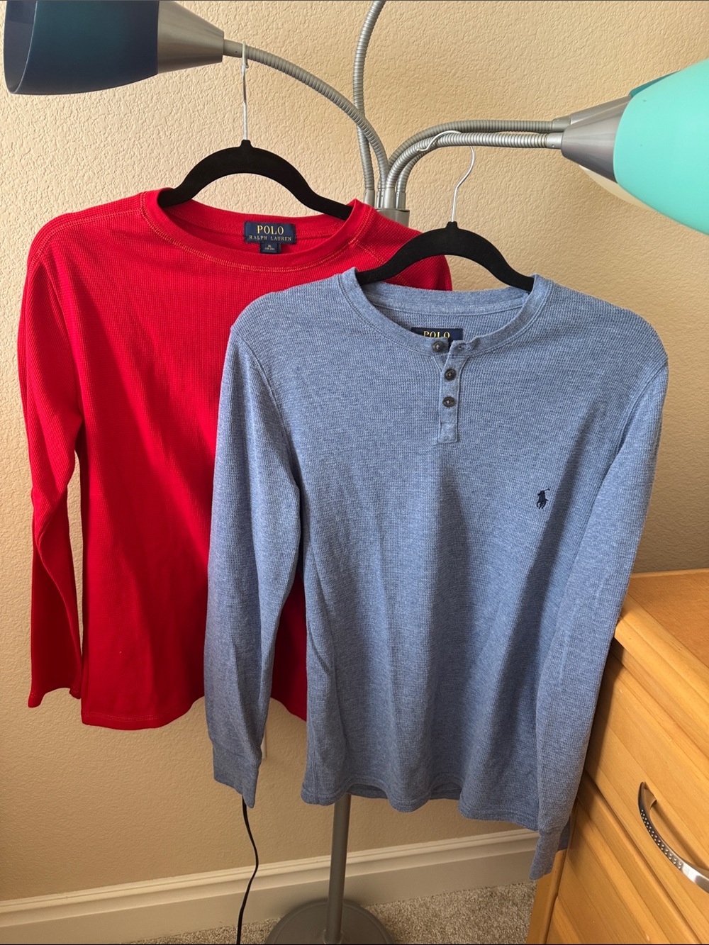 Two thermal long-sleeve Polo Ralph Lauren shirts Men’s small EUC
